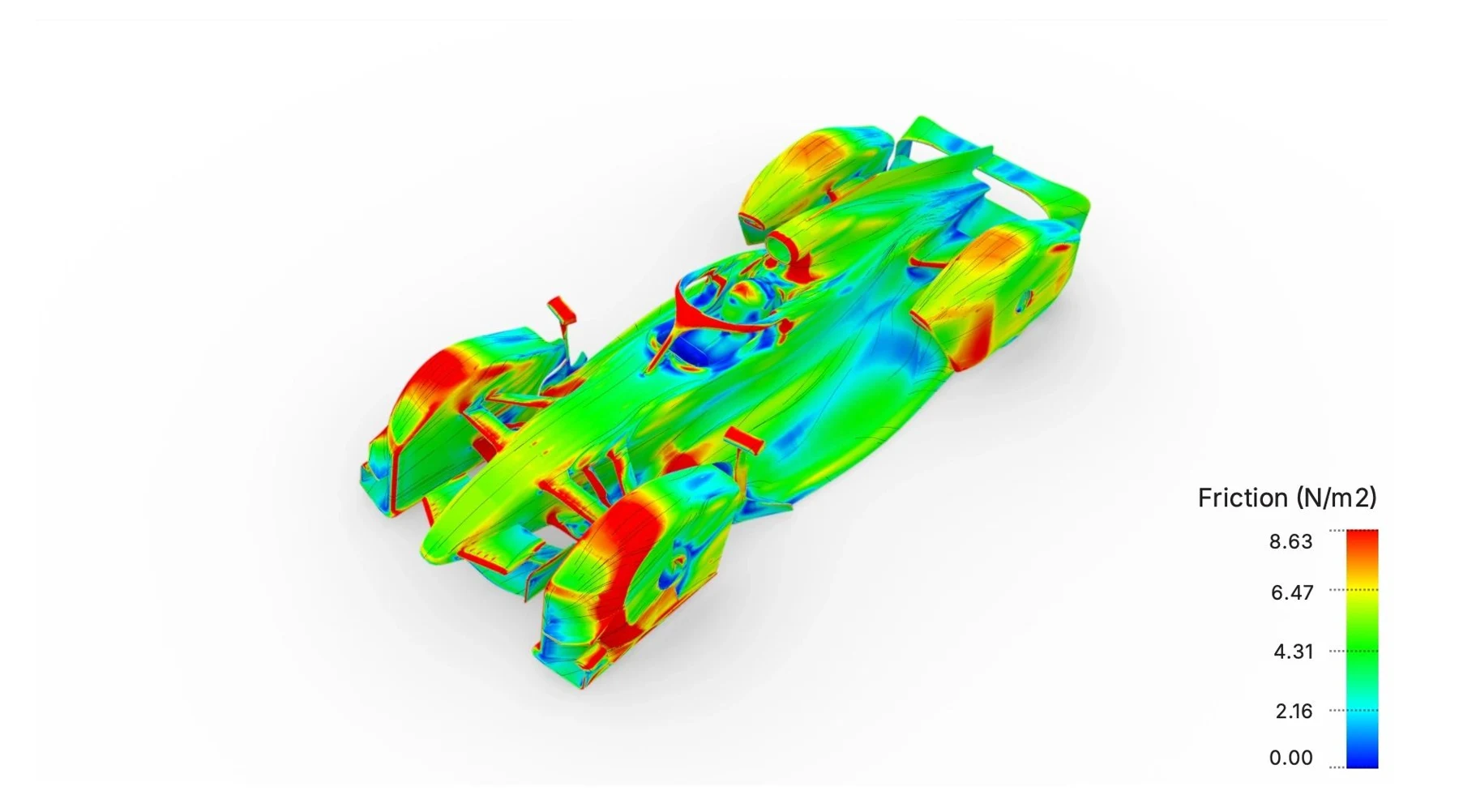 DGR computational fluid dynamics visualization showing the surface friction distribution